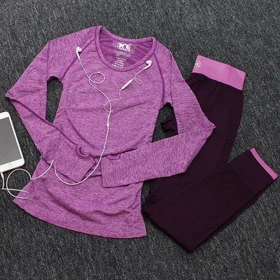 Женский спортивный костюм из двух предметов футболка с длинным рукавом и штаны