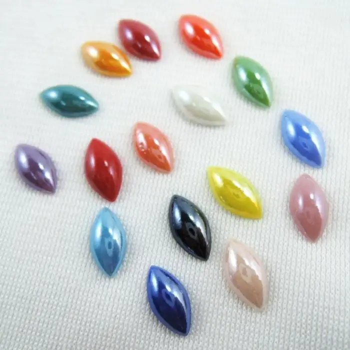 Mixed Colors 3mm 4mm 5mm 6mm Shiny Glass Half FlatBack Cabochons Beads Diy Jewelry Flat Back Nail Art Craft Scrapbooking HA-33 | Украшения