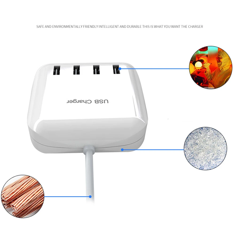 Быстрая универсальная 4 USB зарядное устройство Порт смарт Док-станция настольная