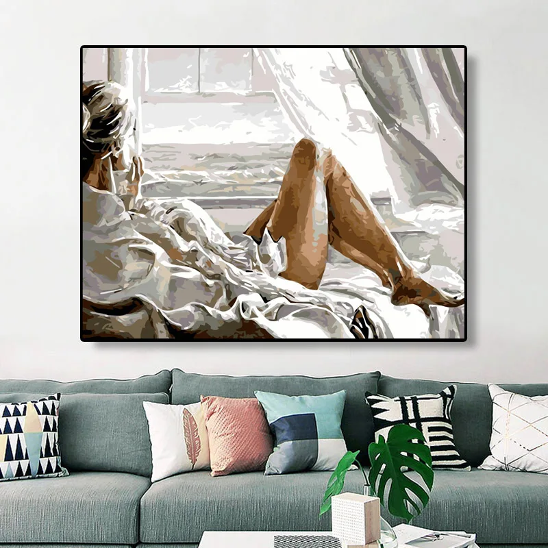 ROYALDREAM вдали от Figer paint ing DIY Набор для рисования по номерам Раскраска по номерам Современная Настенная художественная картина подарок