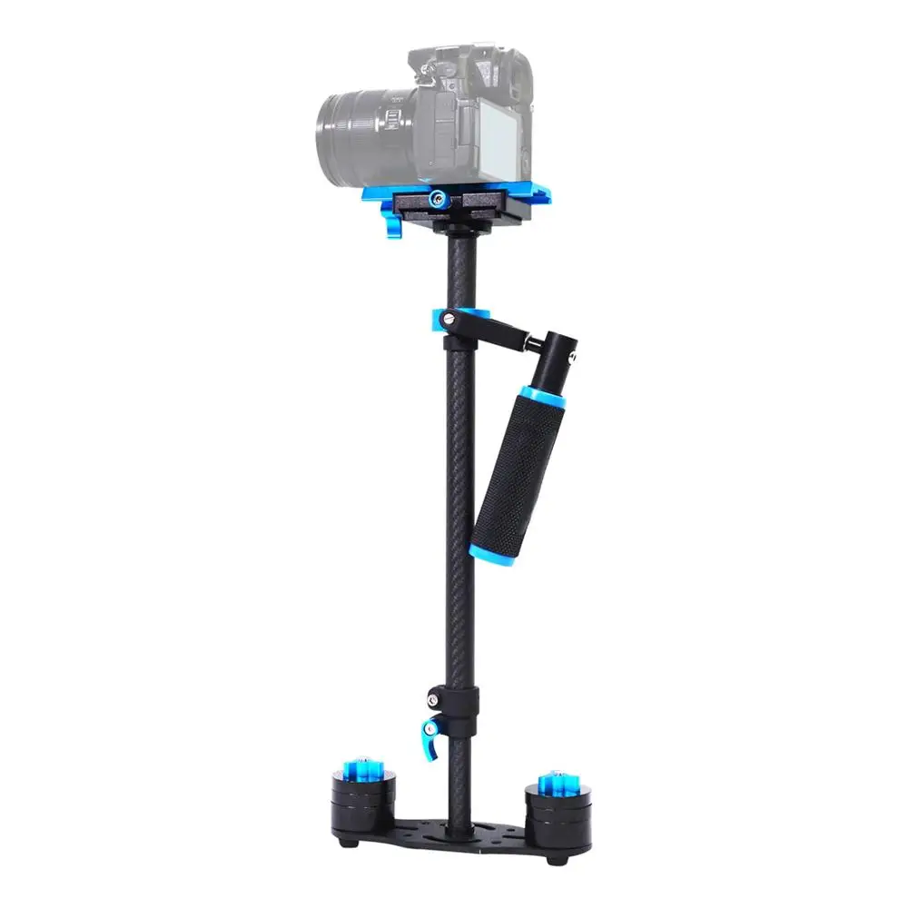 blue PULUZ 38,5-61 см Ручной Стабилизатор из углеродного волокна для камеры DSLR видеокамера DV GoPro держатель для камеры Glidecam Steadicam - Цвет: blue