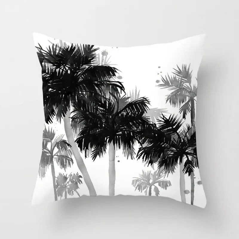 8 Черный и белый Palm Tree Корона Роуз наволочки современный Стиль 20 Стиль s Наволочки 44X44 см диван украшения для стула - Цвет: 8