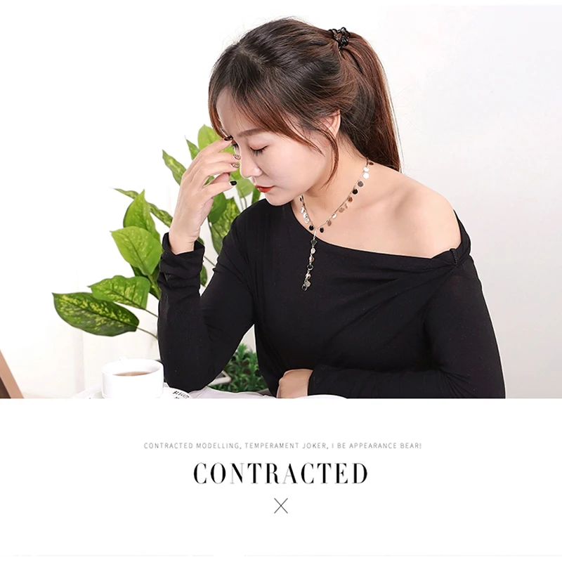 Blue bird tears high quality reflective large round temperament sexy T-shaped necklace women accessories | Украшения и аксессуары