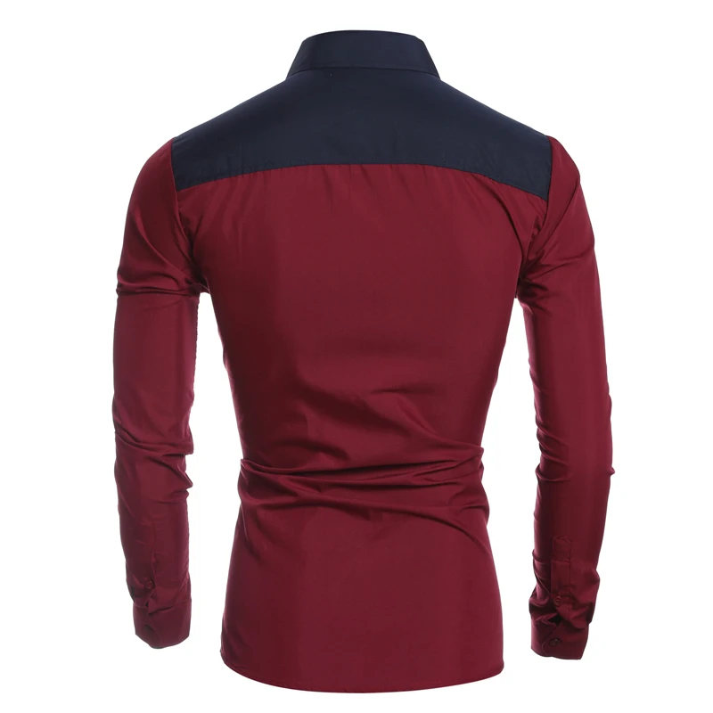 Новый brand2017 Модные мужские рубашка с длинными рукавами Топы корректирующие