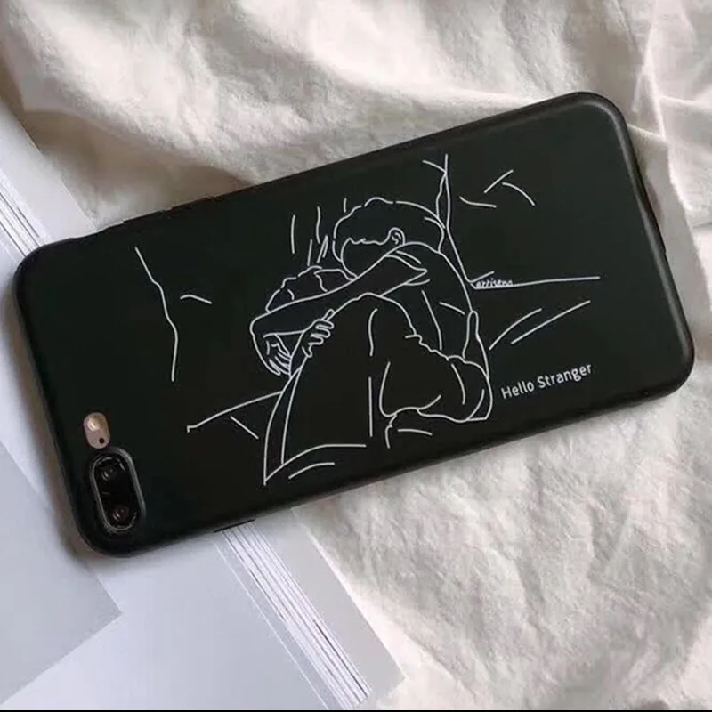 Абстрактная живопись линии чехол для телефона iphone X Case мультяшный герой Хелло