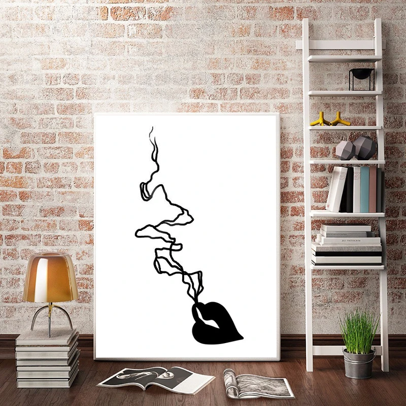 Черно-белый фон для девочек с изображением стены и абстрактной линии рисунок на