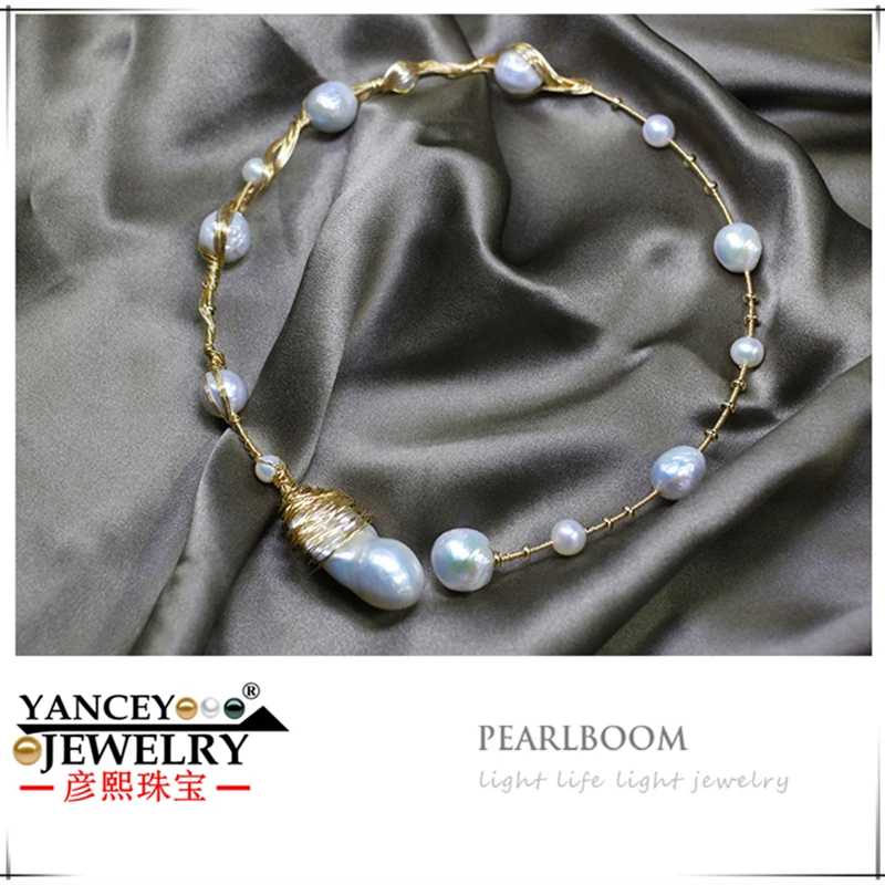 Женское жемчужное ожерелье с натуральным барочным жемчугом Изящные Ювелирные