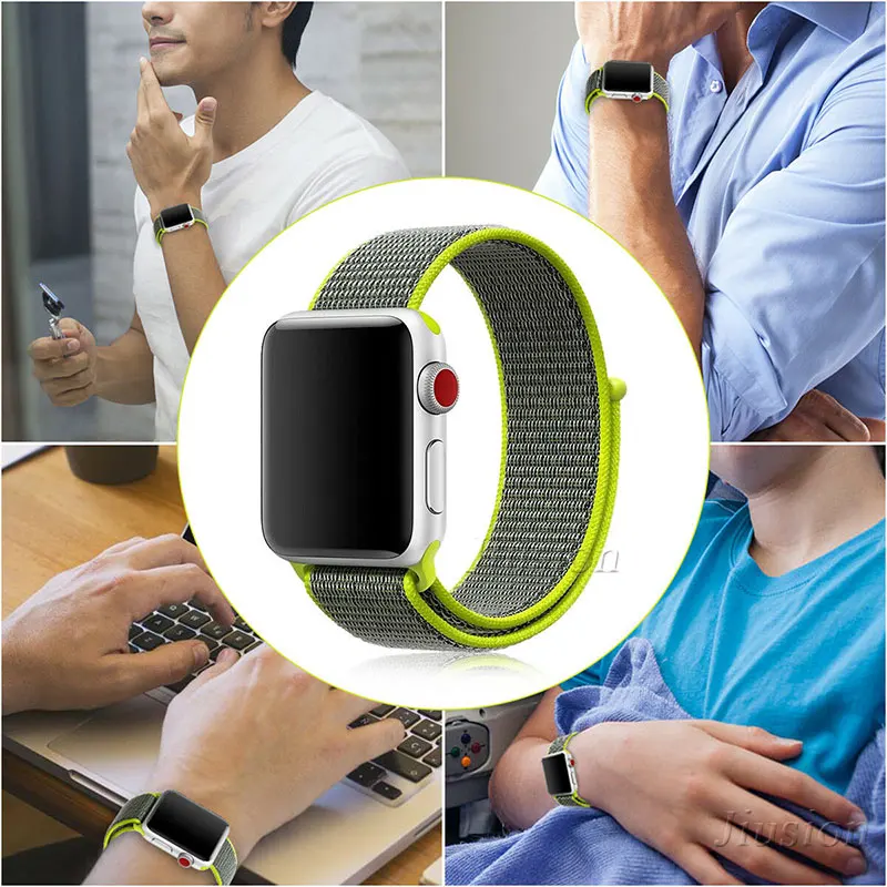 Нейлоновый тканый спортивный ремешок для Apple Watch 4/3/2/1 браслет 38/40/42/44 мм сменный