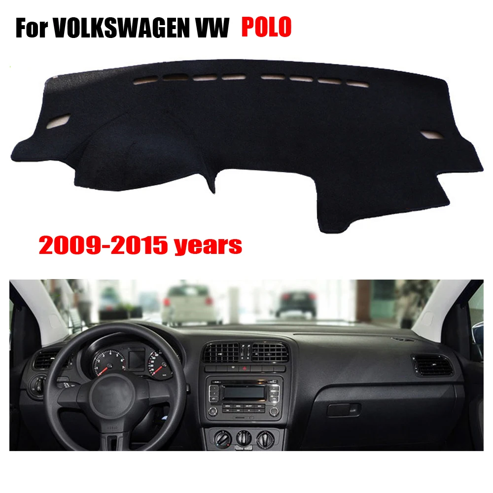 Автомобильный чехол для приборной панели RKAC для VOLKSWAGEN VW New Polo 2009-2015 для леворульных моделей, подставка для приборной панели, аксессуары для инструментальной платформы.
