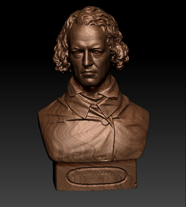 Новая модель 3D для рельефного 3d станка с ЧПУ в формате STL бюст Tennyson|model model 3d|3d machine