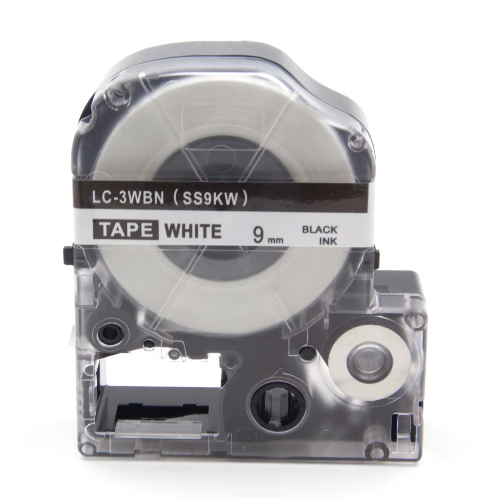 Absinic 2 шт. SS9KW LC 3WBN ленты для этикеток принтера Epson LW 300 400 черный на белом 9 мм тег