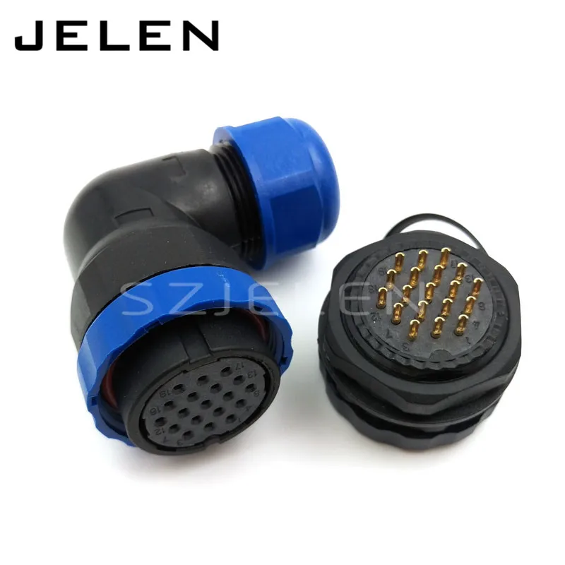 Водонепроницаемый 19 контактный круговой разъем IP68 электрический мужской и
