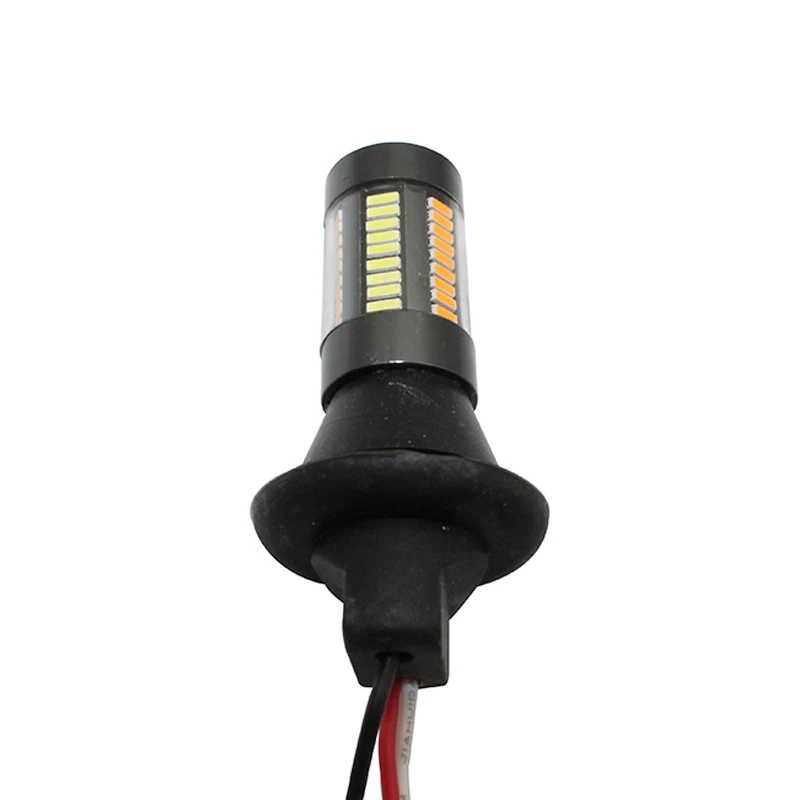 MON-SU авто светодиодный 1156 BAU15S P21W BA15S T20 7440 4014 66SMD DRL Дневной ходовой светильник белый
