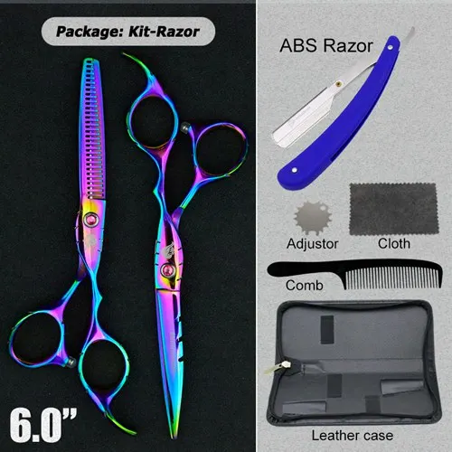 6004-RAZOR 5,5/6," Розовые японские парикмахерские ножницы, стильные ножницы для волос, Профессиональные парикмахерские ножницы, филировочные ножницы - Цвет: 6004-RAZOR