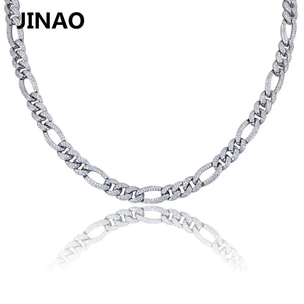 SILVER Iced Out модные золотые серебряные ожерелья-цепочки в форме бордюра личности хип хоп/панковские шармы для мужчин AAA кубический циркон Ювелирные изделия Подарки - Окраска металла: SILVER