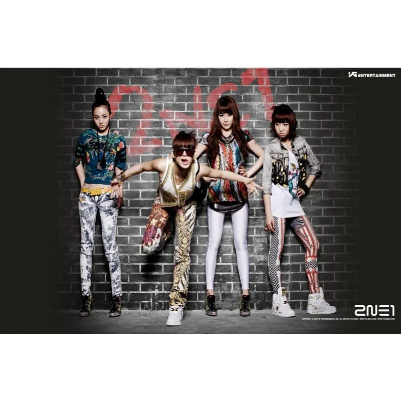 2NE1 холст ткань тканевый плакат пользовательские граффити Печать на холсте