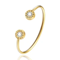 jsbao top quantity stainless steel roman bracelets bangles adjustable cuff bracelet for women fashion crystal jewelry gift