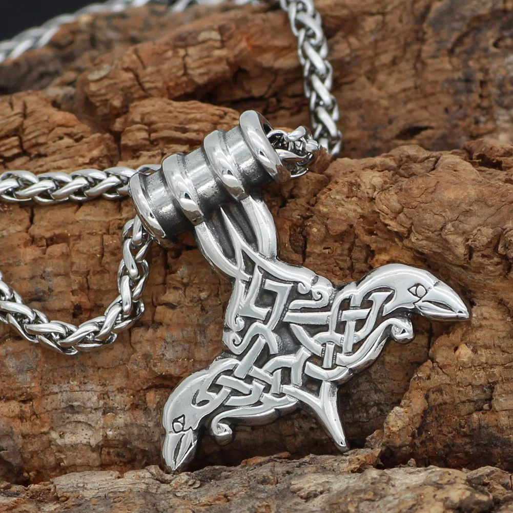 Нордический молоток Тора из нержавеющей стали Mjolnir odin raven ожерелье с подвеской в