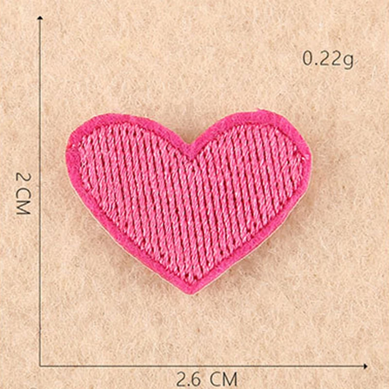 Мультфильм 5 шт. маленькое розовое сердце любовь DIY Вышивка Патчи для одежды гладить на одежду обувь сумка Аппликации полосы значок стикер - Цвет: Watermelon Red 5pcs