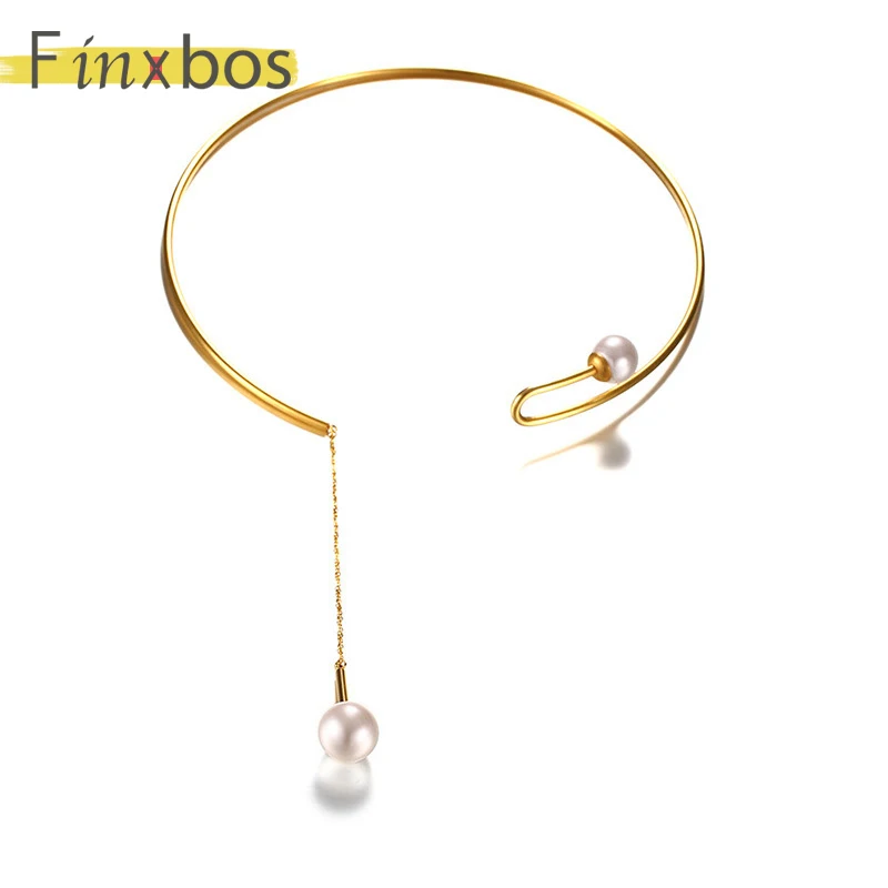 

Finxbos Stainless steel gold creative personality Necklace lady Necklace for woman
