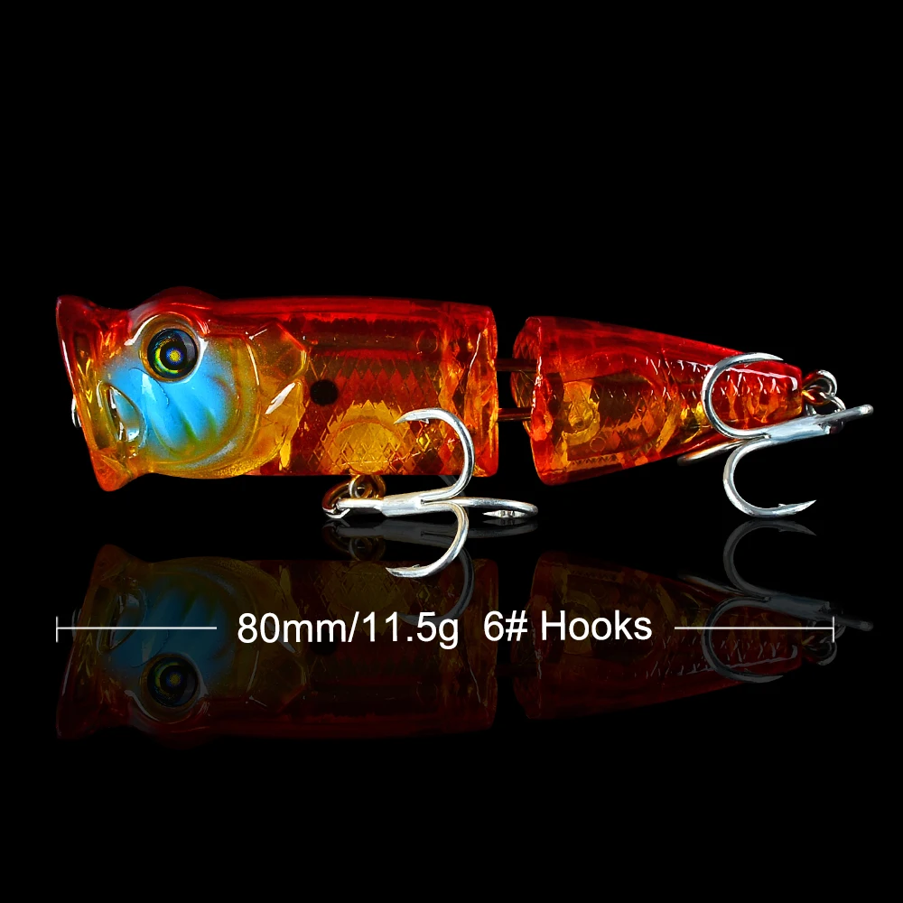 New 6pcs Mixed Color Fishing Lure Set Sinking Popper Bassbait 8cm-3.1&quot Artificial Hard Bait Wobbler with Tackle Box | Спорт и
