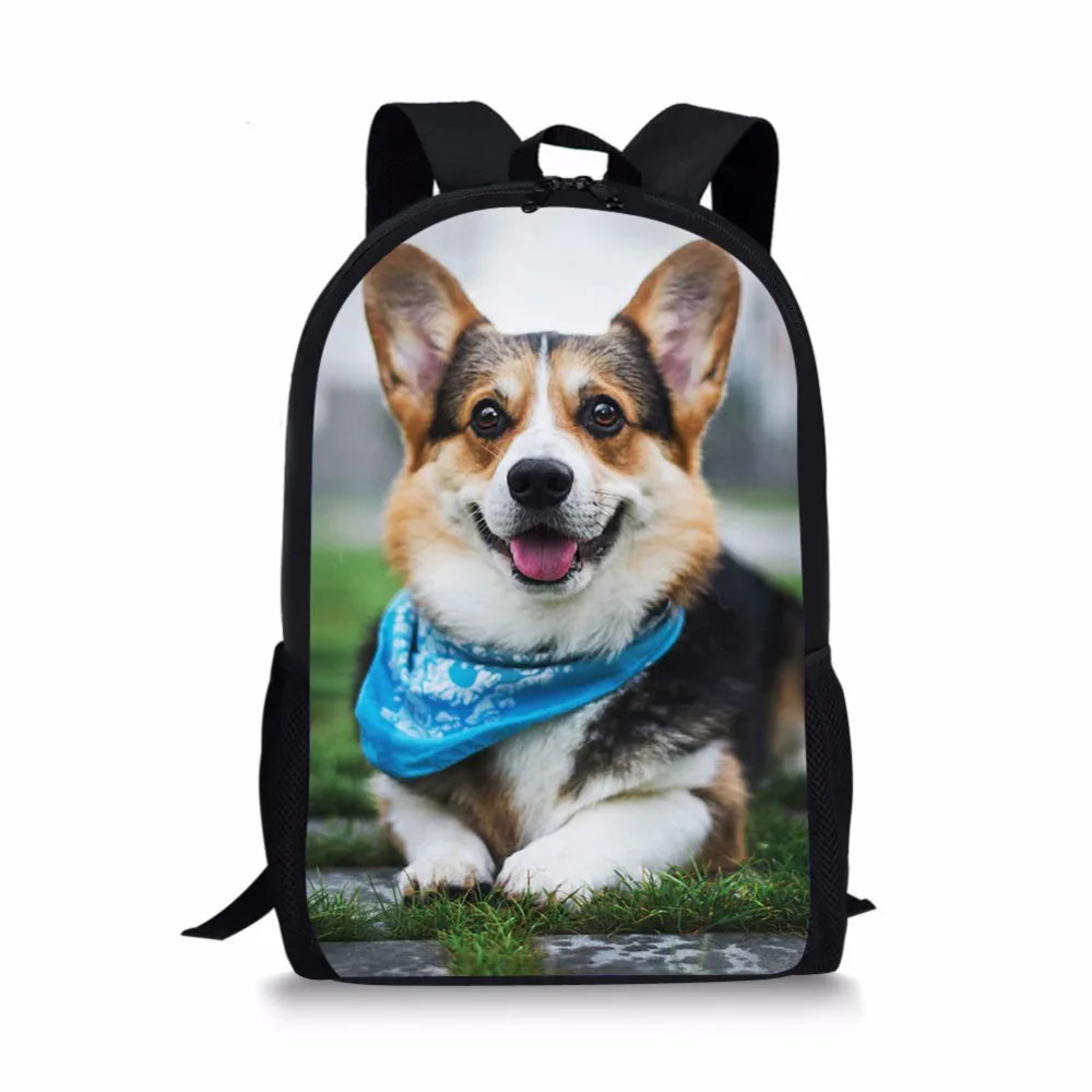 Школьный рюкзак ThiKin Welsh Corgi Pembroke с принтом из полиэстера для мальчиков и