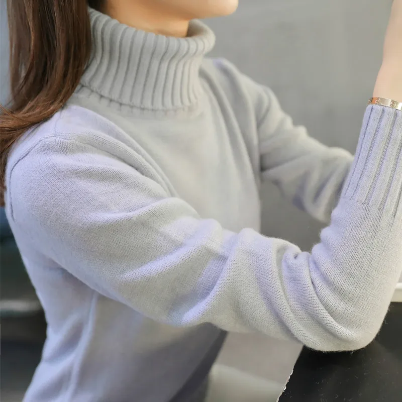 Time-limited 2021 New Spring Dress Knit Turtleneck Sweater Shirt Sleeve Head Korean Short Sleeved Thick Slim | Женская одежда