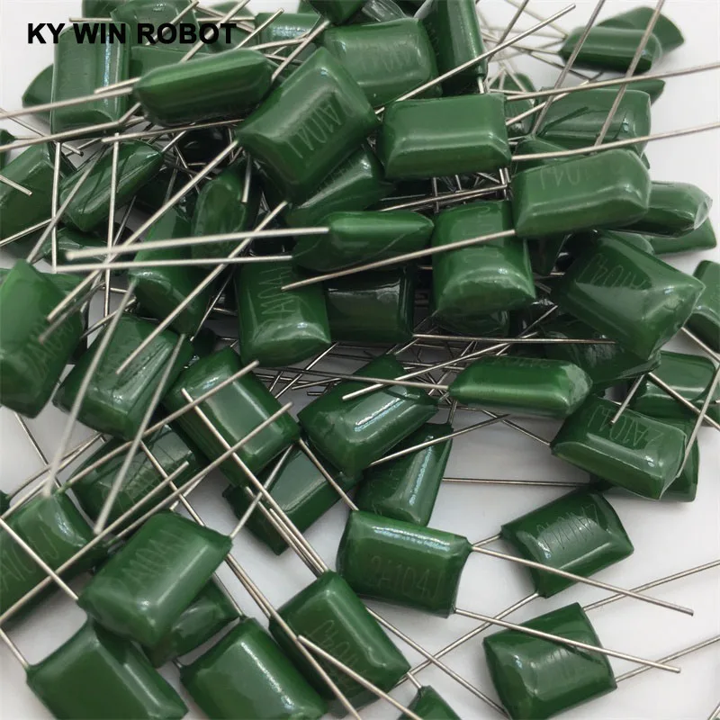 Полиэфирные конденсаторы интервал 2A104J 100 в 0 1 мкФ 100NF (100 шт./лот)|100nf polyester