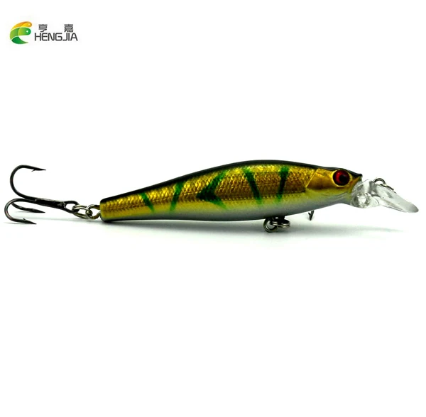 HENGJIA 1 шт. гольян твердый воблер Crankbait 3D глаза Позолоченные пластиковые лазерные