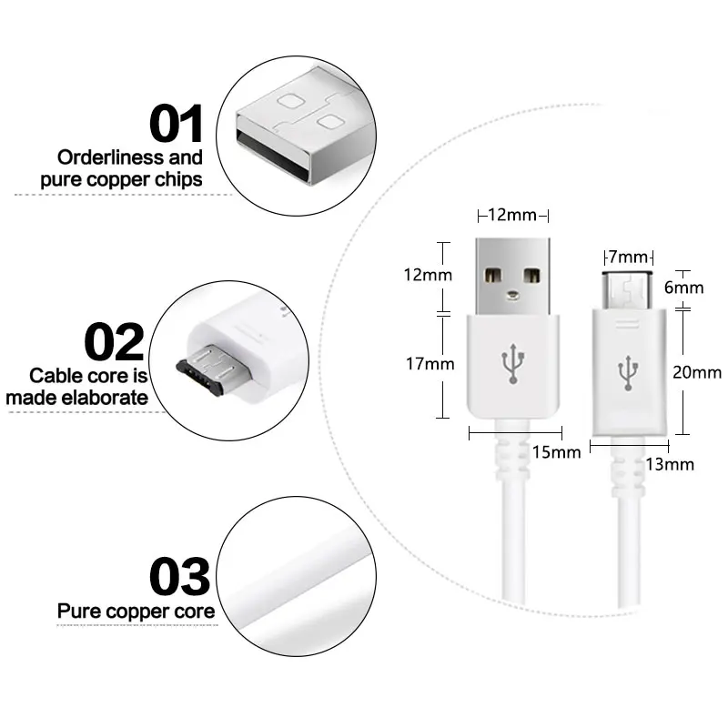 Samsung Micro USB кабель быстрой зарядки Quick Galaxy S7 S6 edge Plus Note 4 5 S4 A5 A7 A8 A9 J7 J5 J3