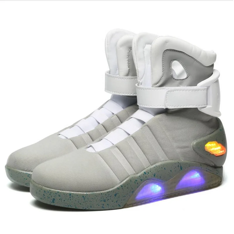 Фото Мужская обувь с подсветкой и зарядкой через USB для взрослых Модная повседневная
