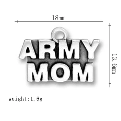 

my shape 20pcs Gift Word Army Mom Charms Jewelry For Women