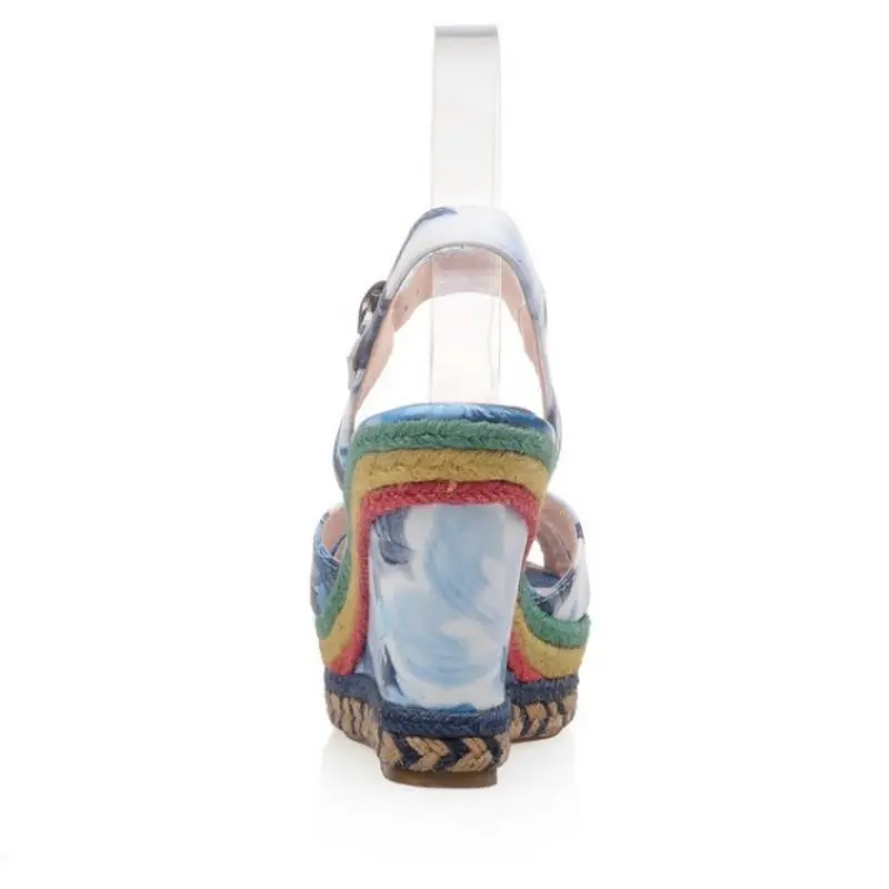 ZALAVOR/Женская обувь на высокой танкетке Женские Босоножки каблуке с перекрестными