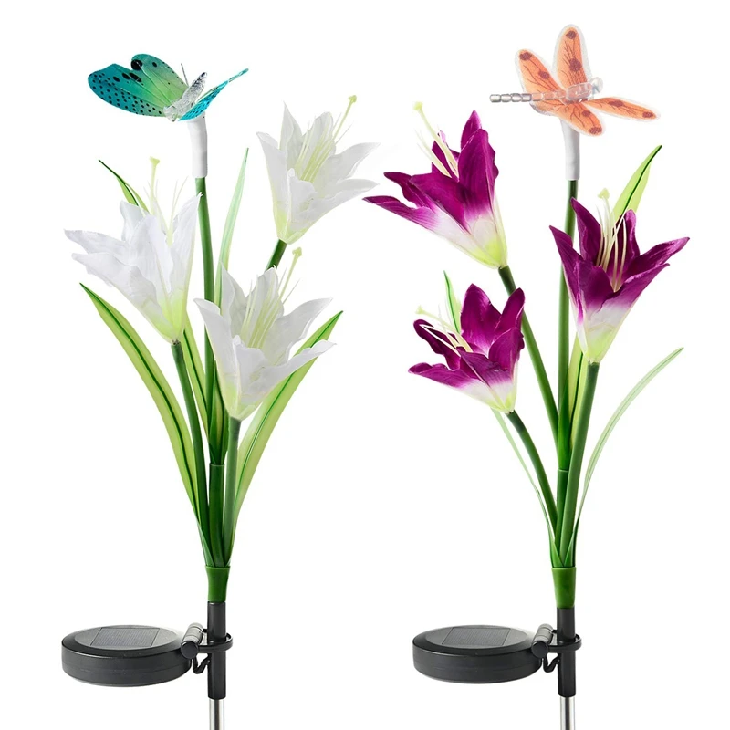 Солнечные садовые светильники декорации светодиодные солнечные огни бабочки