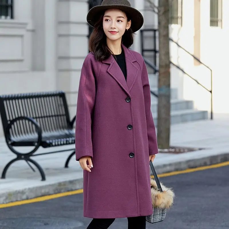 Длинное шерстяное пальто женское свободное куртка для женщин Осень зима manteau femme