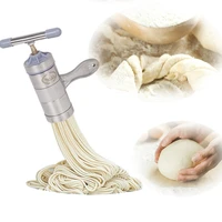 stainless steel handheld noodle maker manual press noodle and pasta machine for kitchen tool with 5 blade knife easy operation
