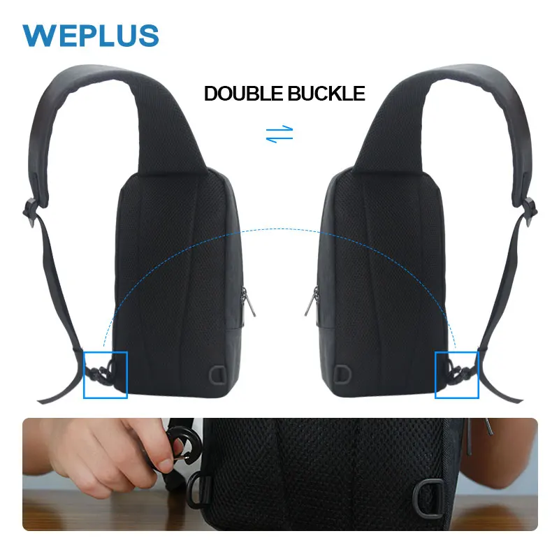 Сумка через плечо WEPLUS Мужская многофункциональная с защитой от