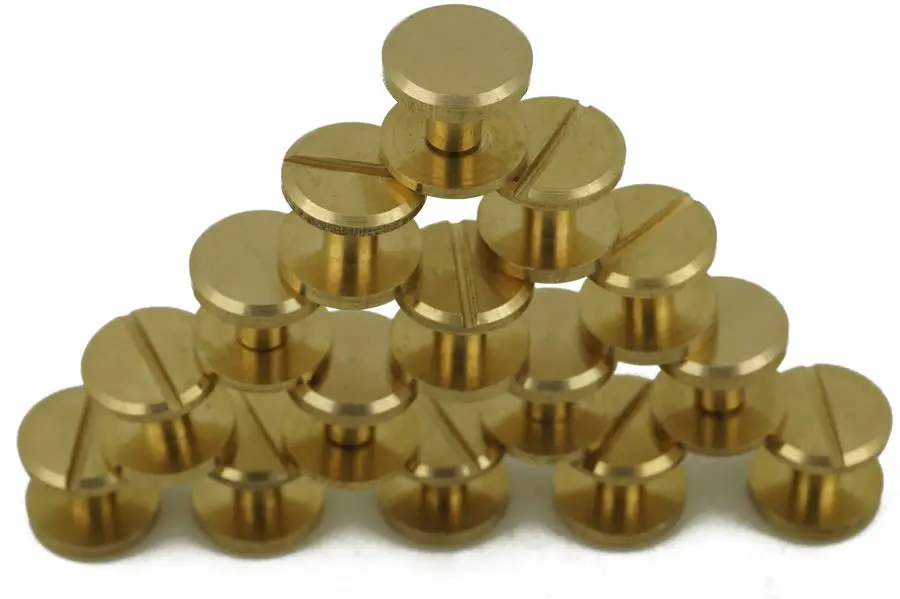 5 шт./лот твердая латунь Chicago Button Stud Nail Screw back кожаная заклепка для ногтей ремень 10