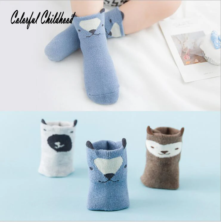 3 пары в упаковке зимние носки для малышей Детские Короткие Носки с рисунком