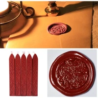 5pcs wine red manuscript seal wax diy sealing strips seal dedicated beeswax stick sigillo envelope handmade hobby diy tools c