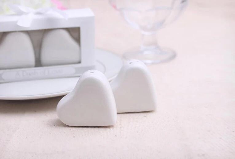 Заводская Быстрая доставка 10 компллот свадебный пользу белый в форме сердца соли