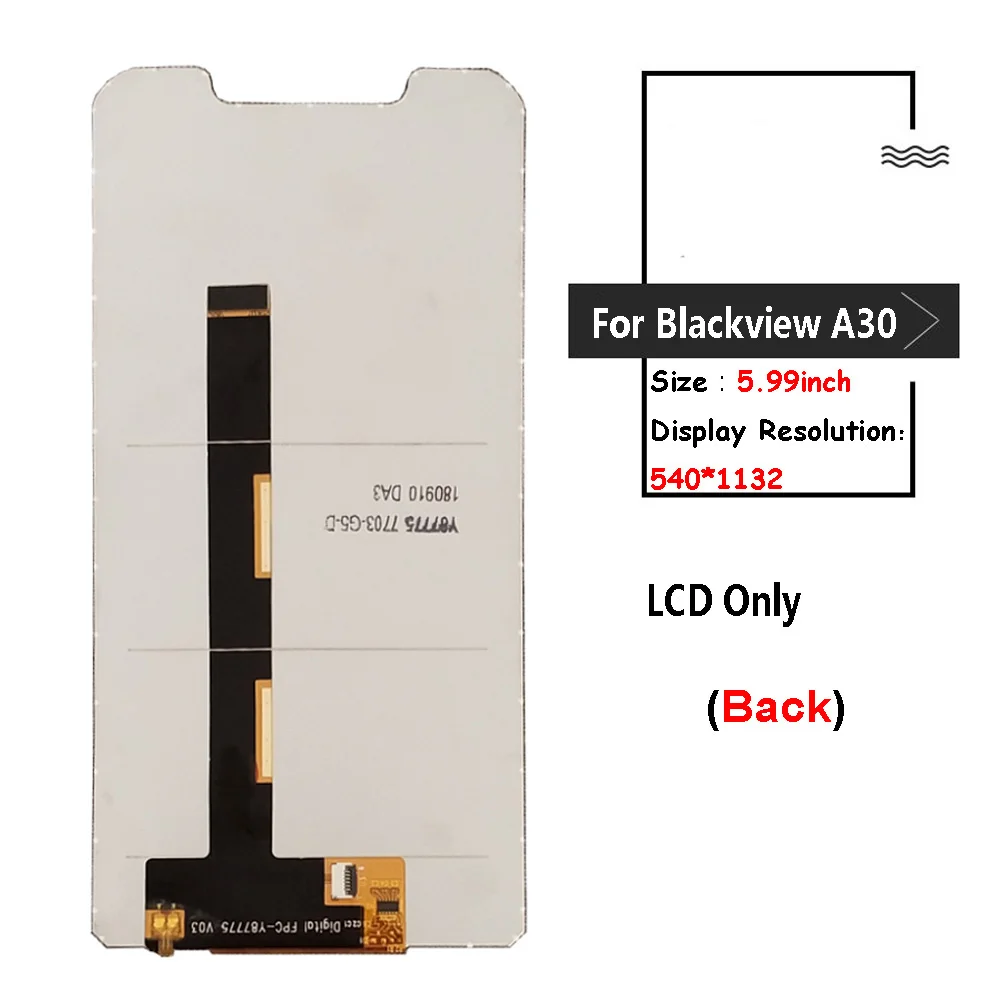 Для Blackview A30 ЖК-дисплей и кодирующий преобразователь сенсорного экрана в сборе