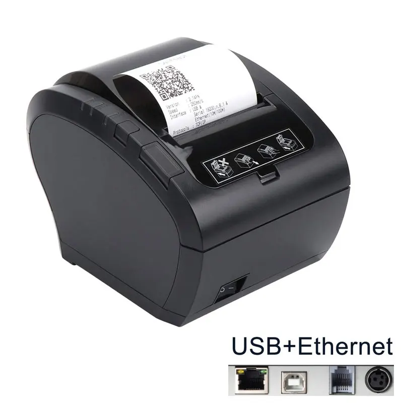 USB NETUM 80 мм Термопринтер автоматический резак Ресторан кухонный чековый Принтер USB+ Серийный+ Ethernet WIFI Bluetooth принтер - Цвет: USB