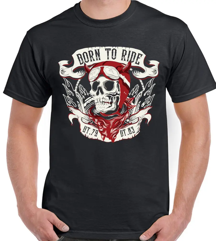 ne to ride - Hommes T-shirt Biker Moto Crane indien velo reparation Club MC Summer Short Sleeves Fashion |