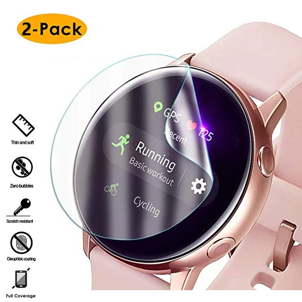 2 шт ультратонкая Защитная пленка для samsung Galaxy Watch Active 1 2 40 мм 44m Active2 3D с закругленными краями Защитная пленка для экрана
