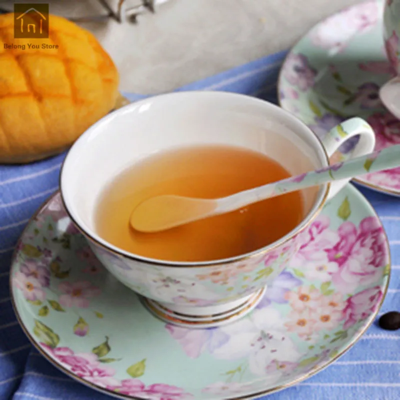 Style D Фарфор чай и кофейные кружки чай горячий кофе чашки молоко и блюдца фарфор финская кофейная чашка Taza WKD088 - Цвет: Style D