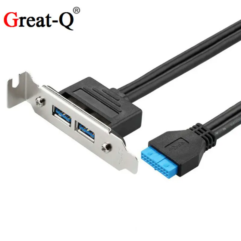 Двойной USB 3 0 до 20 контактный разъем кабеля для настольного компьютера задняя