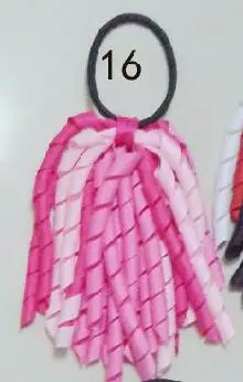 the color Для девушек 5 дюймов, с кисточками, конский хвост, держатели, вьющиеся ленты, растяжки, коркер, аксессуары для волос, бант, эластичные школьные галстуки для волос - Цвет: the color