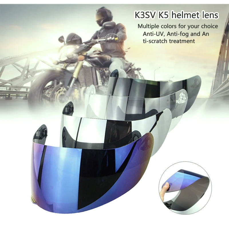 Подходит для K1 K3SV K5 Мотоцикл щит от ветра шлем линза козырек полный уход за кожей лица Цвет дым чистое серебро Цвет Фул