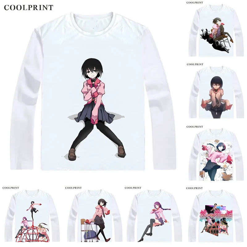 Футболки Owarimonogatari рубашки с длинным рукавом Аниме Манга Ошино ОГИ мем племянница